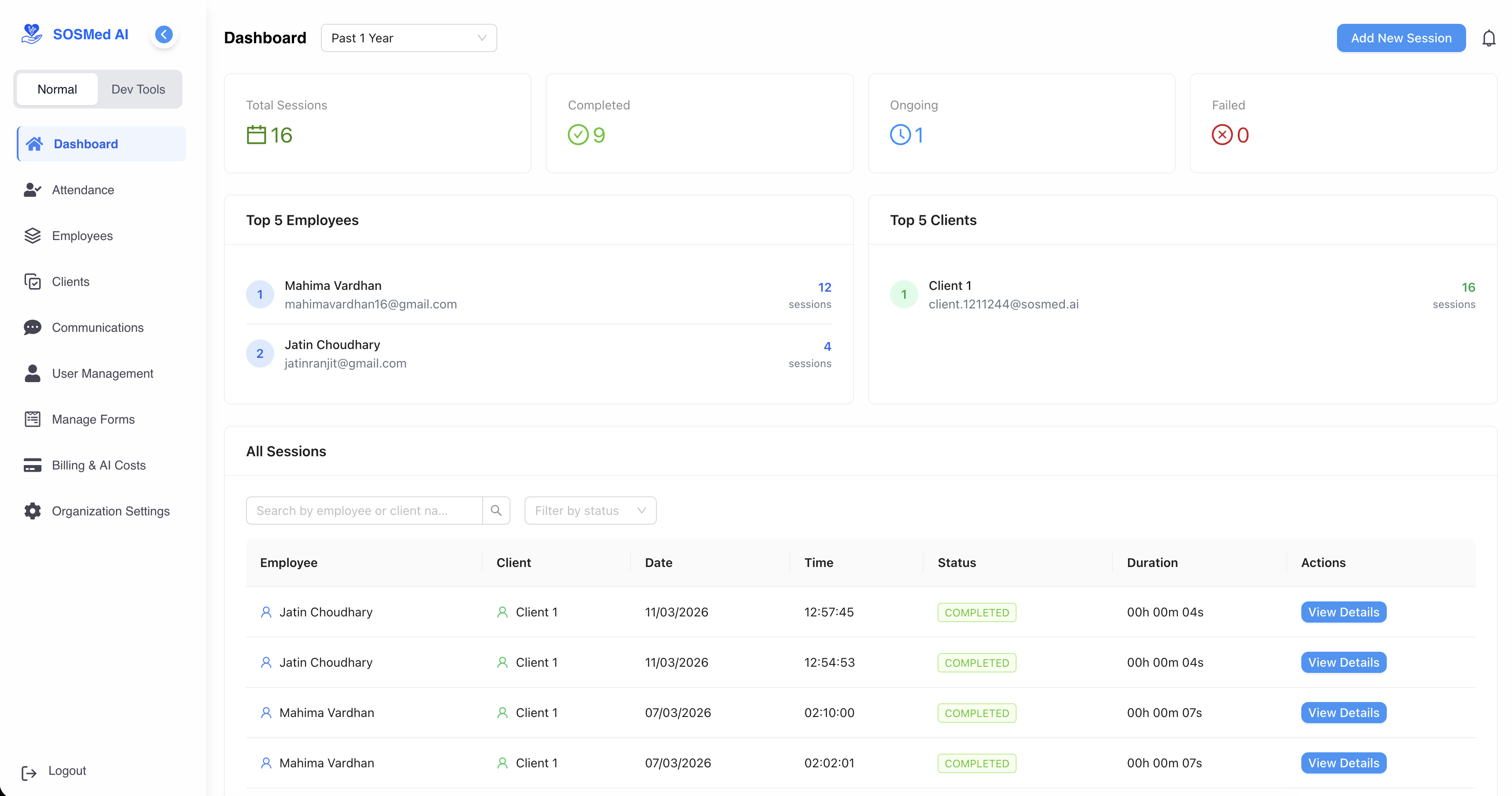 SOSMed AI admin dashboard